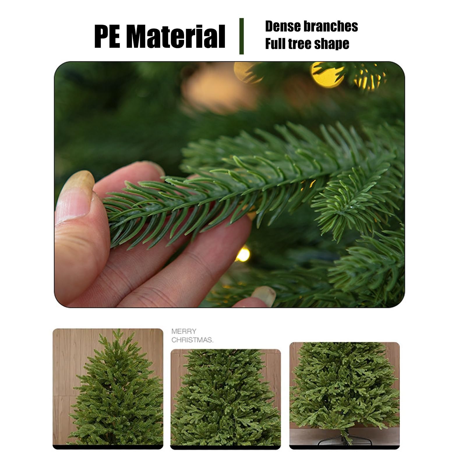 Árbol de Navidad Artificial Grande, Abeto Navideño Premium con Bisagras y Patas de Metal Sólido, Decoración Navideña de Interior y Exterior(180cm/6ft)