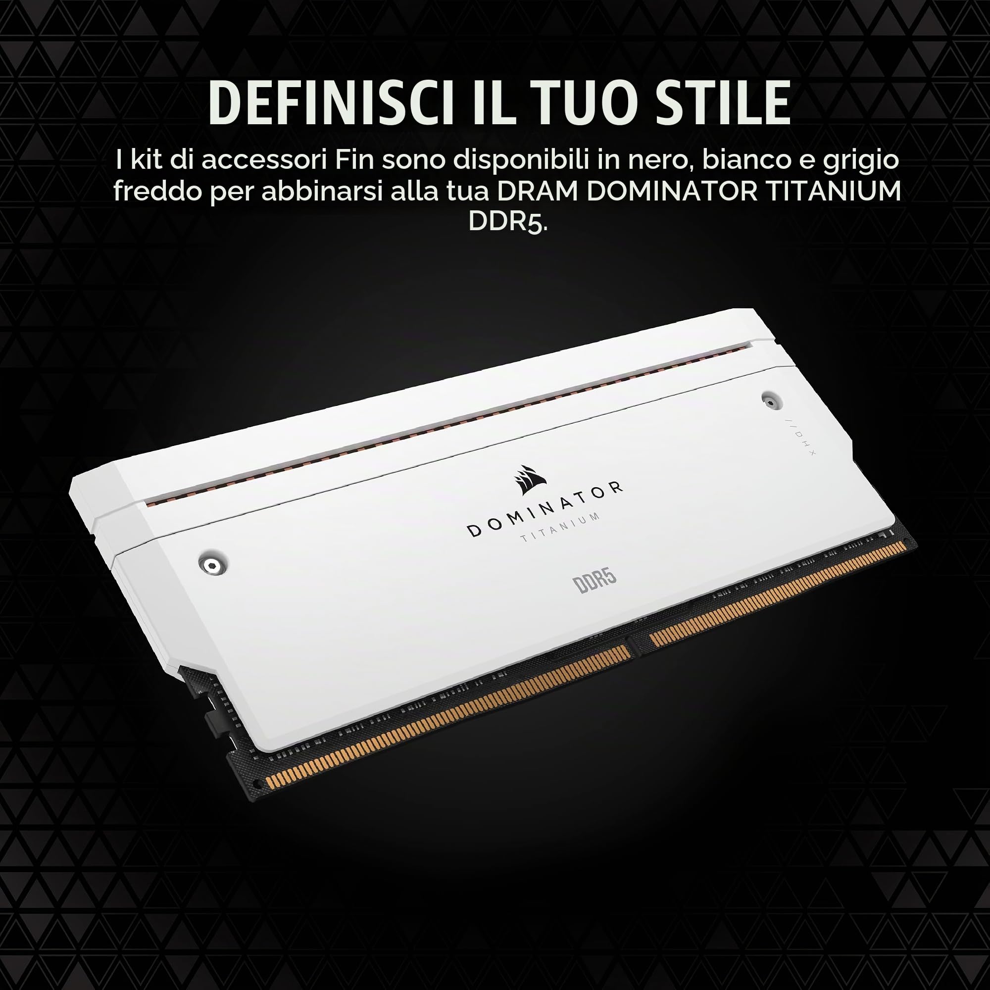 CORSAIR DOMINATOR TITANIUM RGB DDR5 RAM 2x Fin Kit di Accessori - Bianco (Senza Memoria Fisica)