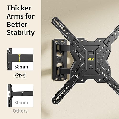 Miniatura 3 de Soporte de pared para TV para la mayoría de televisores planoscurvos de 26 a 60 pulgadas de hasta 77 libras, soporte de pared de movimiento completo