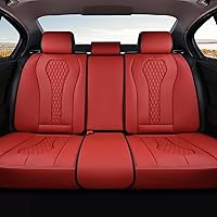 Vista 53 de Coverado - Juego completo de fundas de asiento de automóvil grises de cuero napa, impermeables, con cojín para asientos delanteros y respaldos, apto