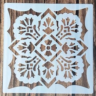 Stencils for Crafts Reusable,15x15cm Retro Pattern Wings Stencil Kit for Painting on Wood,Wall,Fabric,Rock,Sign,DIY Art Projects Style 1