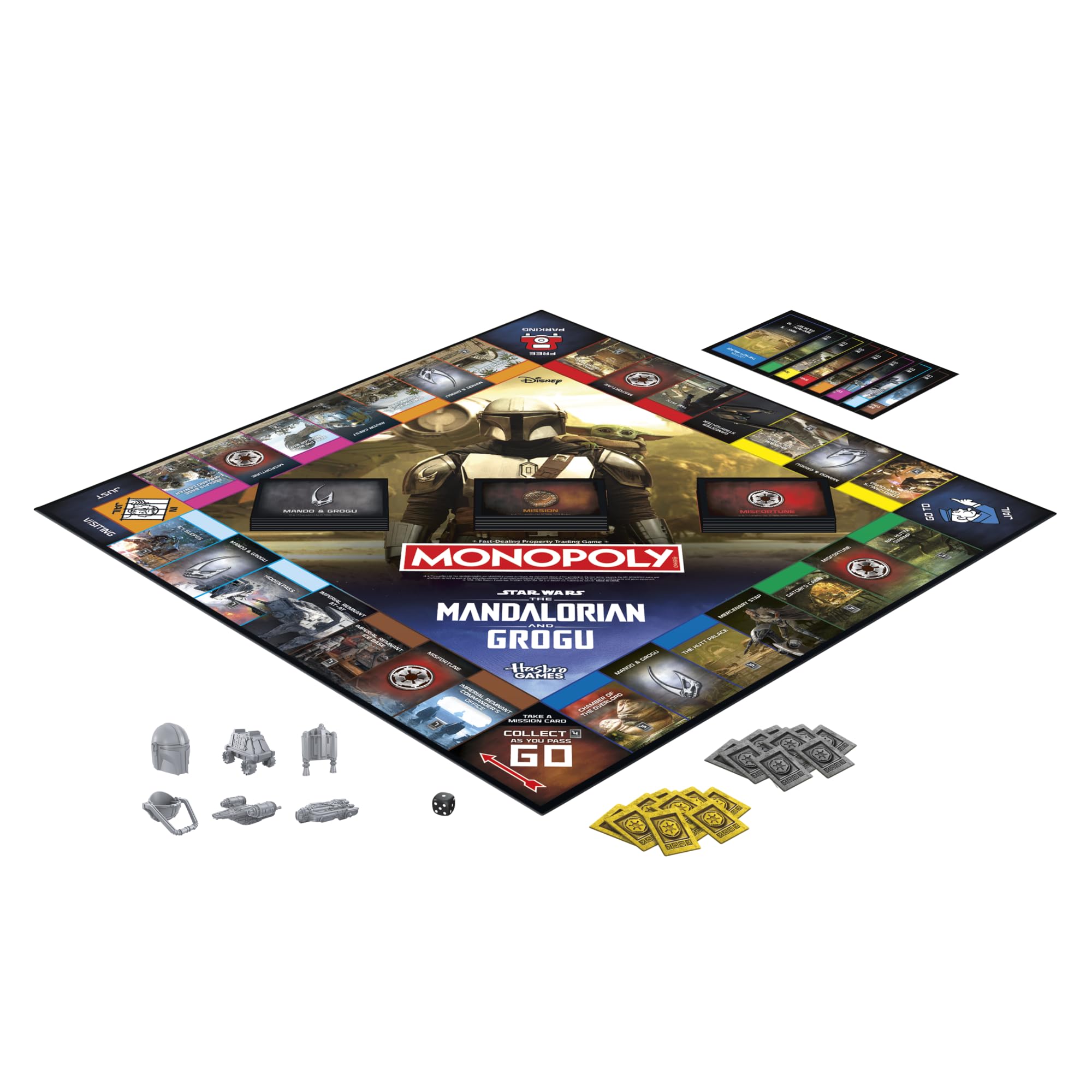 Monopoly: Star Wars The Mandalorian and Grogu Edition gra planszowa | Zainspirowany filmem | Gry rodzinne dla dzieci i dorosłych | 2-6 graczy | Wiek 8+ - wersja angielska