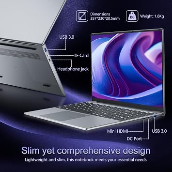 Laptop Computer 2026,15.6 inch Laptop Core i5-7Y54 Processor, Win 11 Pro Laptop 16GB RAM 1TB SSD, 1920 x 1080 FHD 16:9 Display, Office Suite Notebook with Backlit Keyboard, Student Business Laptops