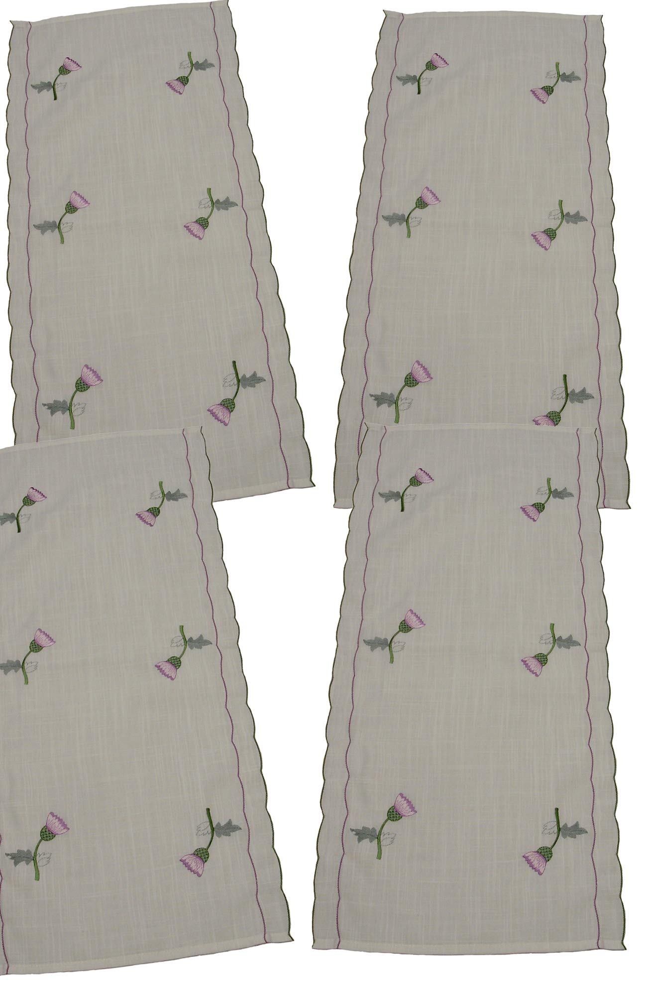 GiftsScotland.com Pack of 4 Plain Light Green Chair Back Covers Head Rest Protection Antimacassars Overlocked Edge Finish