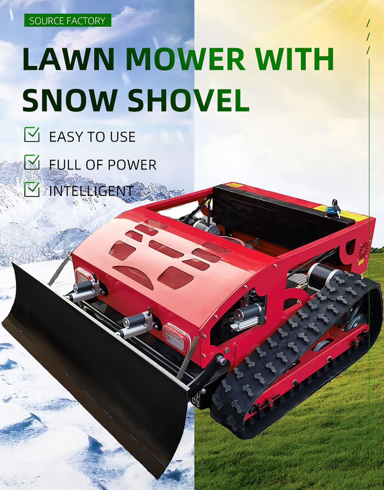 Cortacésped autopropulsado de giro cero con mando a distancia, híbrido de gas-eléctrico, ancho de corte de 540 mm, 7,5 hp, capacidad de inclinación de 45°, ideal para césped empinado