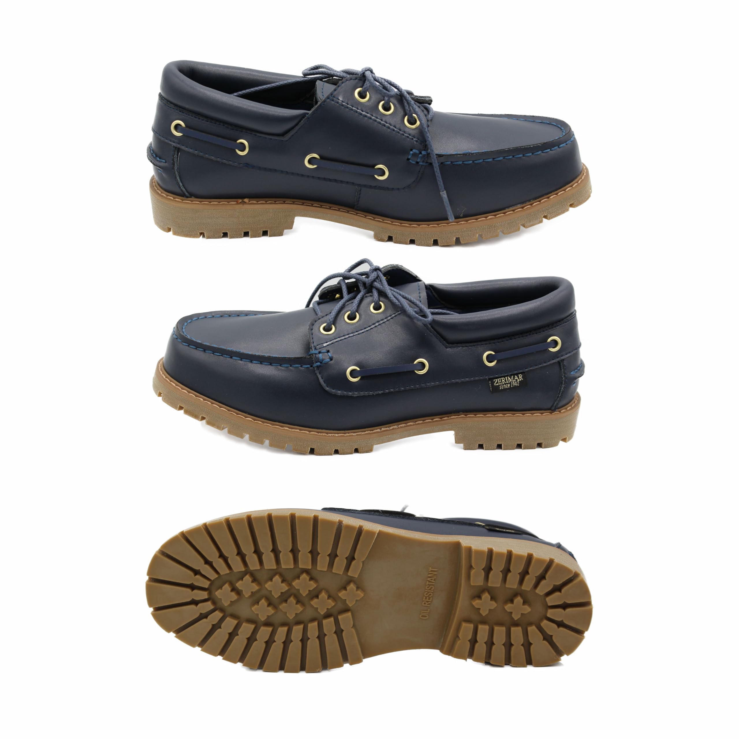 Zerimar Chaussure Nautique en Cuir | Mocassins Bateau pour Homme