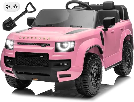 24V Licensed Land Rover 2 Seater Ride on Car for Kids, Battery Powered Electric Car Ride on Vehicle with Parent Remote Control, LED Light, Spring Suspension, Suitable for Aged 3-8, Pink