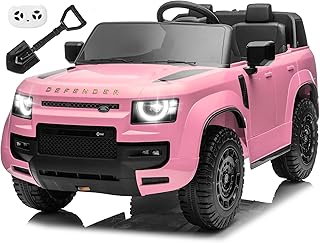 24V Licensed Land Rover 2 Seater Ride on Car for Kids, Battery Powered Electric Car Ride on Vehicle with Parent Remote Control, LED Light, Spring Suspension, Suitable for Aged 3-8, Pink