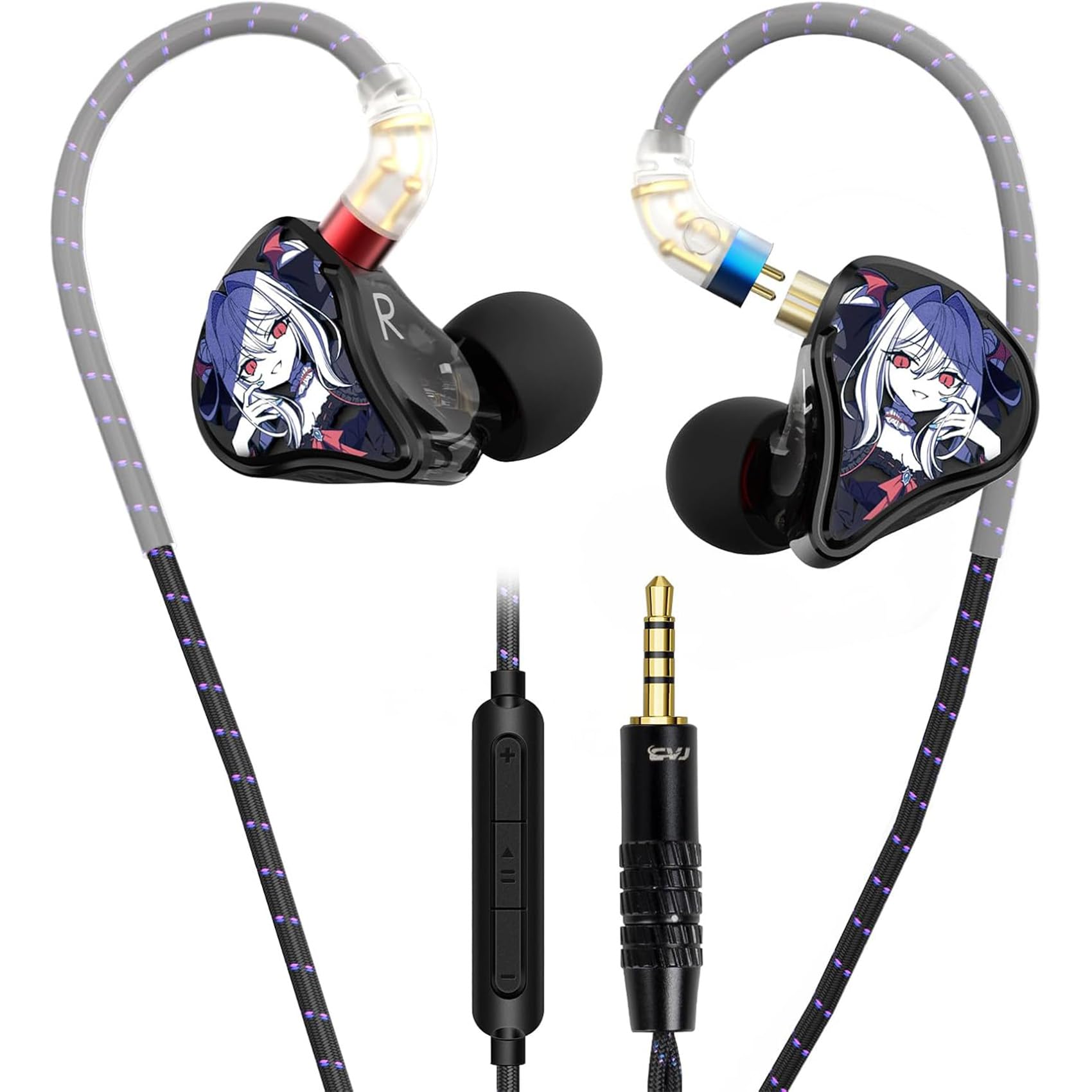 CVJ Vivian IEM Wired Gaming Earbuds, Deep Bass in Ear Monitor with Mic | Anime Ear Buds f…