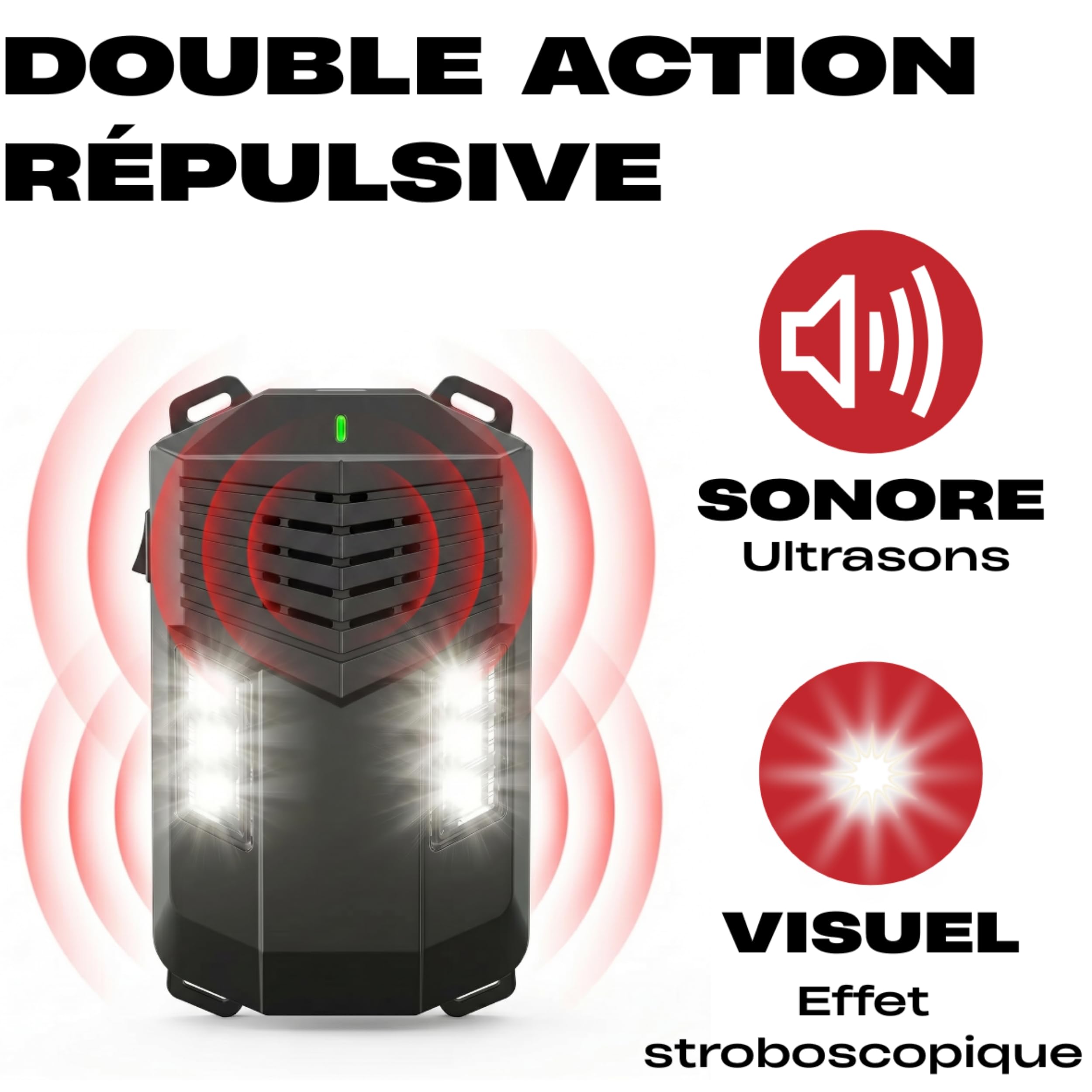 Répulsif À Ultrasons pour Voiture – Anti Fouine, Martre, Rat Et Souris – Double Action Ultrasons + Flash LED – Protection Compartiment Moteur – Fonction Start/Stop Intelligent