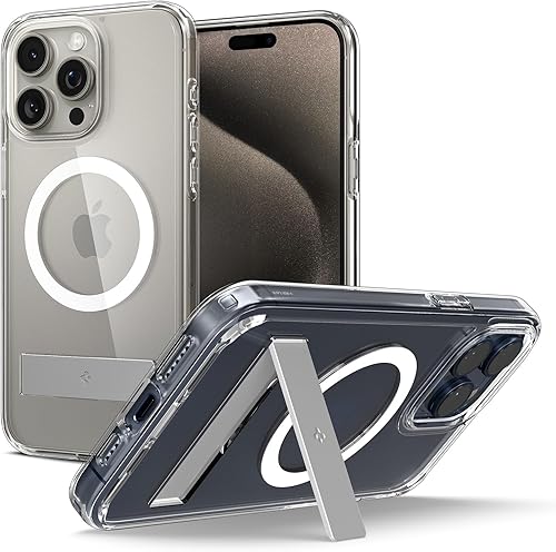 Spigen Funda magnética ultra híbrida S MagFit diseñada para iPhone 15 Pro Max, antiamarilleo protección de grado militar soporte compatible con
