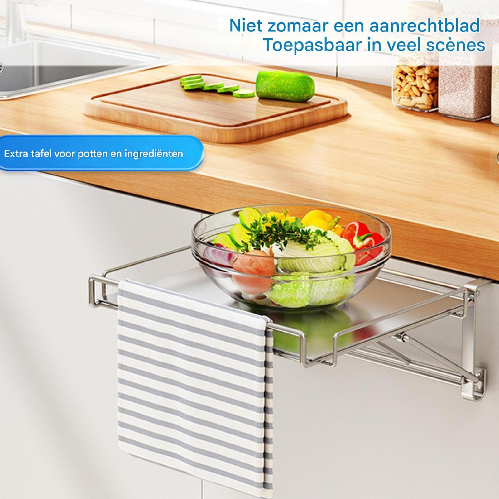 Küchen Schrank Tür Organizer Klappbare Arbeitsplatte Erweiterung Für Küche | Hakenregal Handtuchhalter Für Küche Haushalt Wohnung Balkon