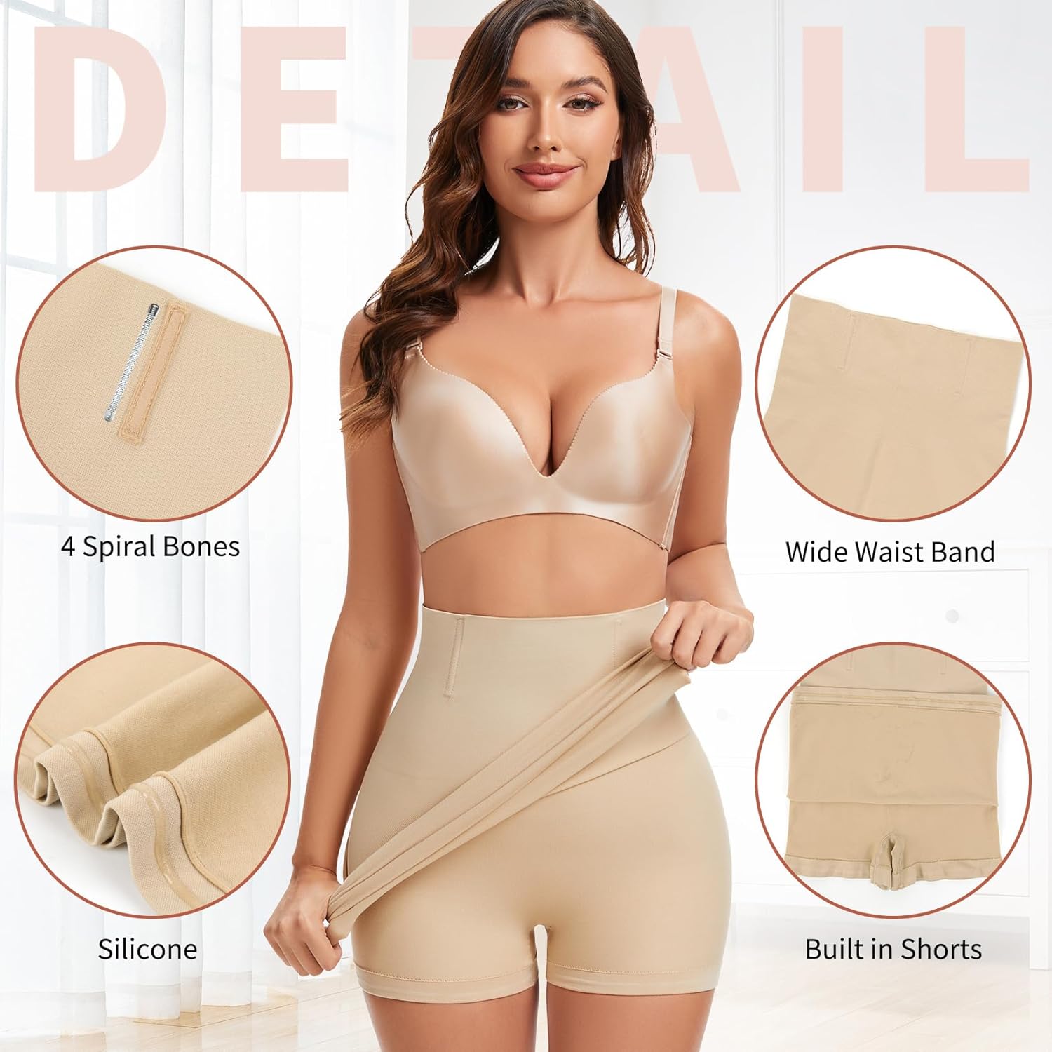 MISS MOLY Shapewear Half Slip Dress for Women High Waist Body Shaper Seamless Tummy Control Skirt Smoother Under Dresses - Image 3