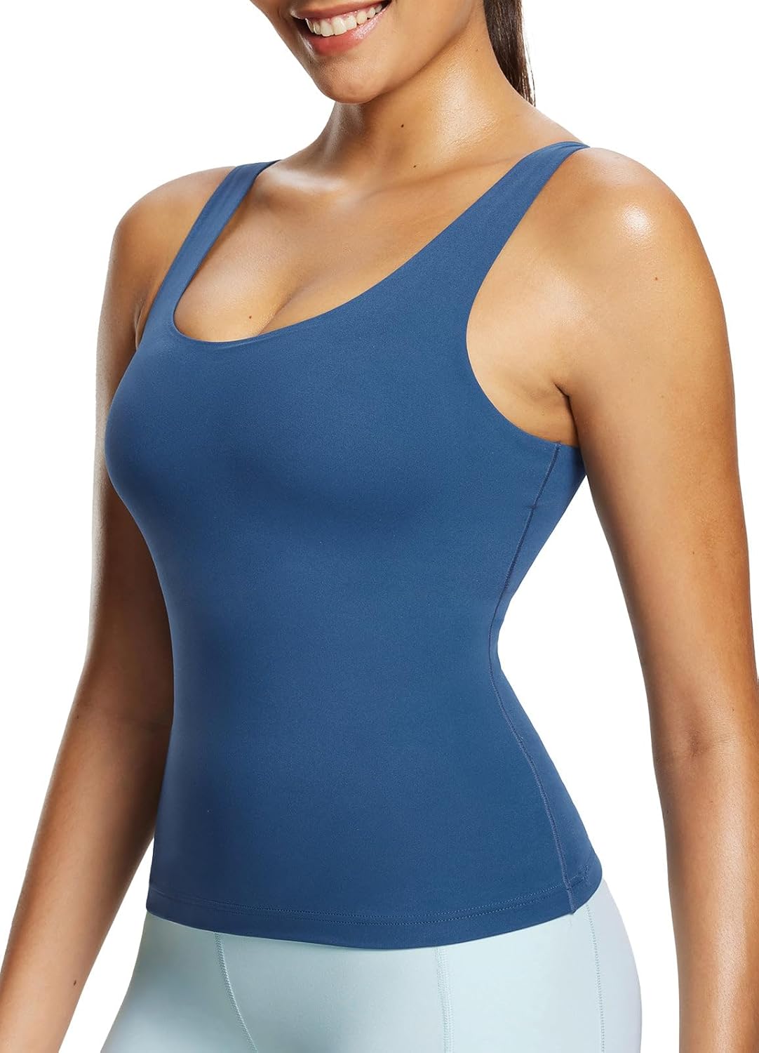 baleaf Freeleaf Women's Longline Sports Bras, Wirefree 3D Molded Cup Tank Tops, Medium Support Yoga Workout Running Bra