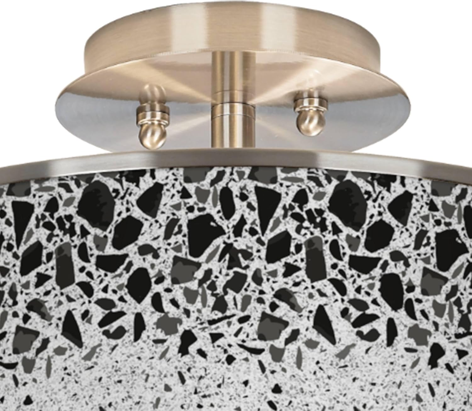 Giclee Glow Terrazzo 14" Wide Ceiling Light with Print Shade