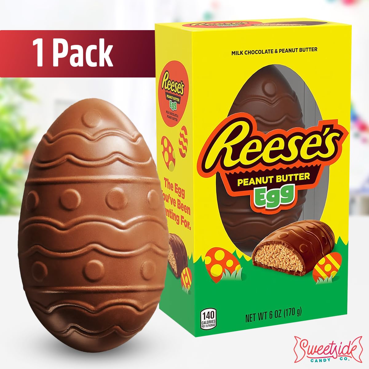 REESESPeanut Butter Egg Milk Chocolate Large Snack Size for Melt in Your Mouth Craving Indulgence - Giant ReesesMilk Chocolate and Peanut Butter Eggs Encased in Crunchy Shell Eggs for Kids, 6oz