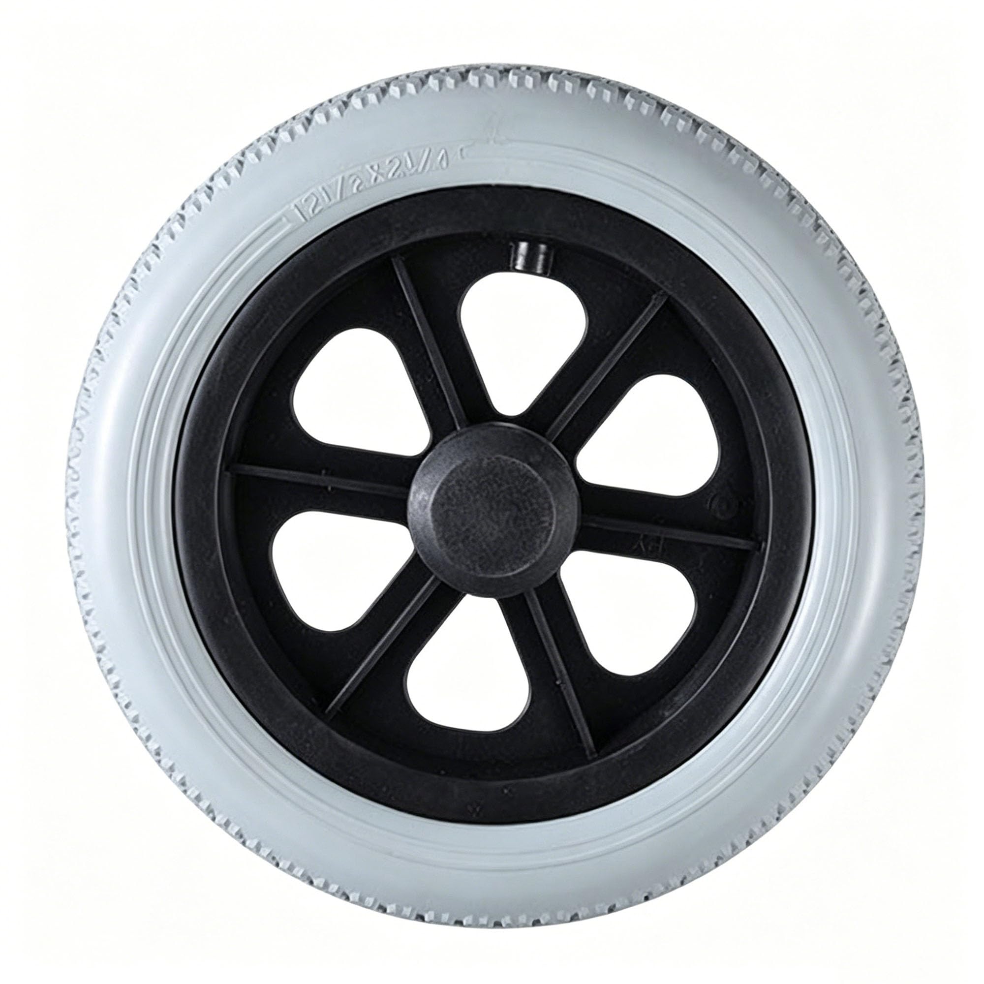Genterun Grey Manual Wheelchair Rear Wheel, Solid Airless Tire(Gray)
