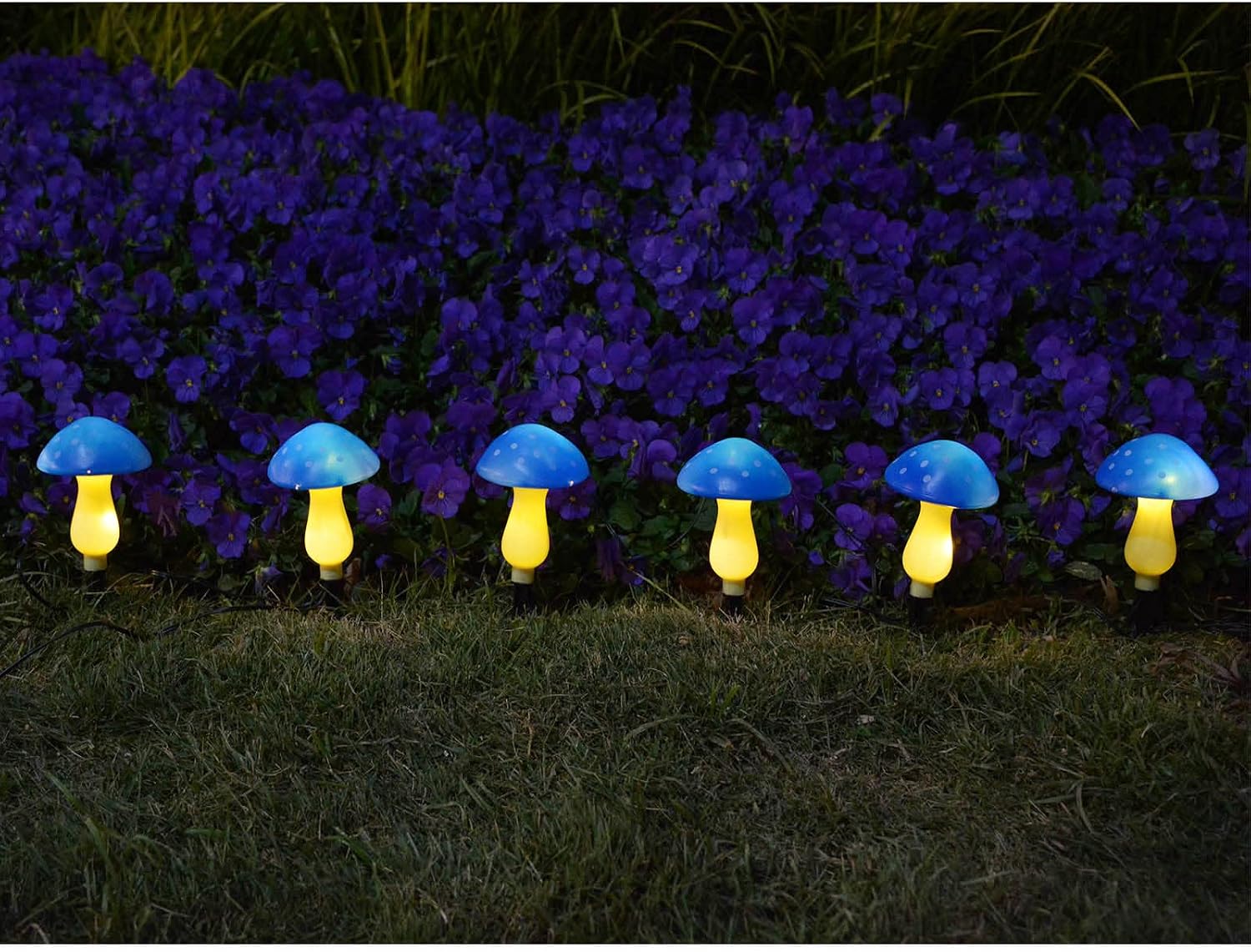 Abkshine Set of 6 Blue Solar Garden Lights - Image 5