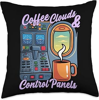 Coffee Clouds and Control Panels Throw Pillow