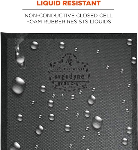 Miniatura 4 de Ergodyne Proflex 386 - Rodillera ligera, cojín de espuma fina, grande, 16 x 28 x 0.5 pulgadas, color negro