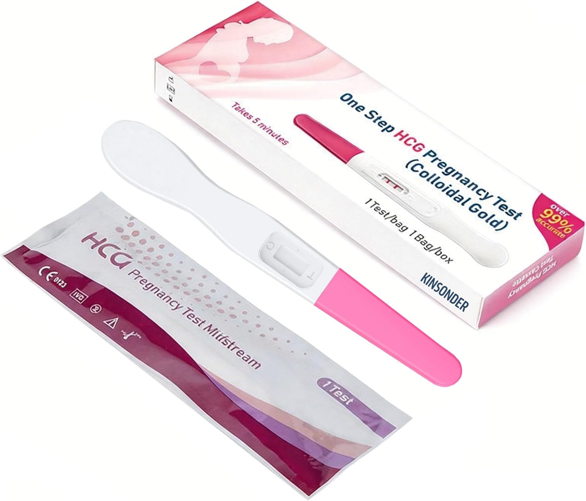 One Step HCG Pregnancy Test Sticks, 6 Count Early Detection Pregnancy Midstream Tests, Over 99% Accurate Home Pregnancy Kit, No Cup Needed Individually Wrapped Pregnancy Sticks, Fast & Clear Results