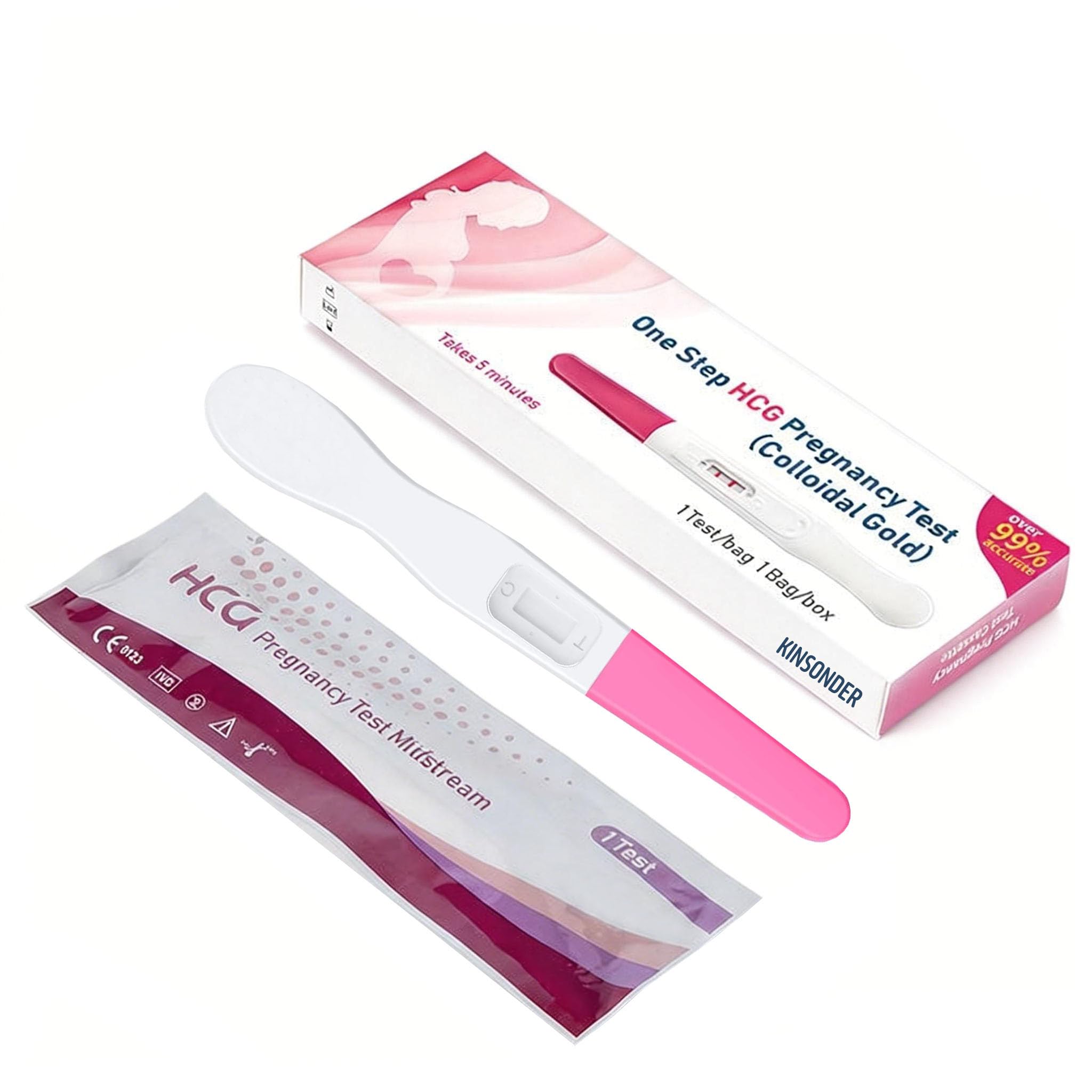 One Step HCG Pregnancy Test Sticks, 6 Count Early Detection Pregnancy Midstream Tests, Over 99% Accurate Home Pregnancy Kit, No Cup Needed Individually Wrapped Pregnancy Sticks, Fast & Clear Results