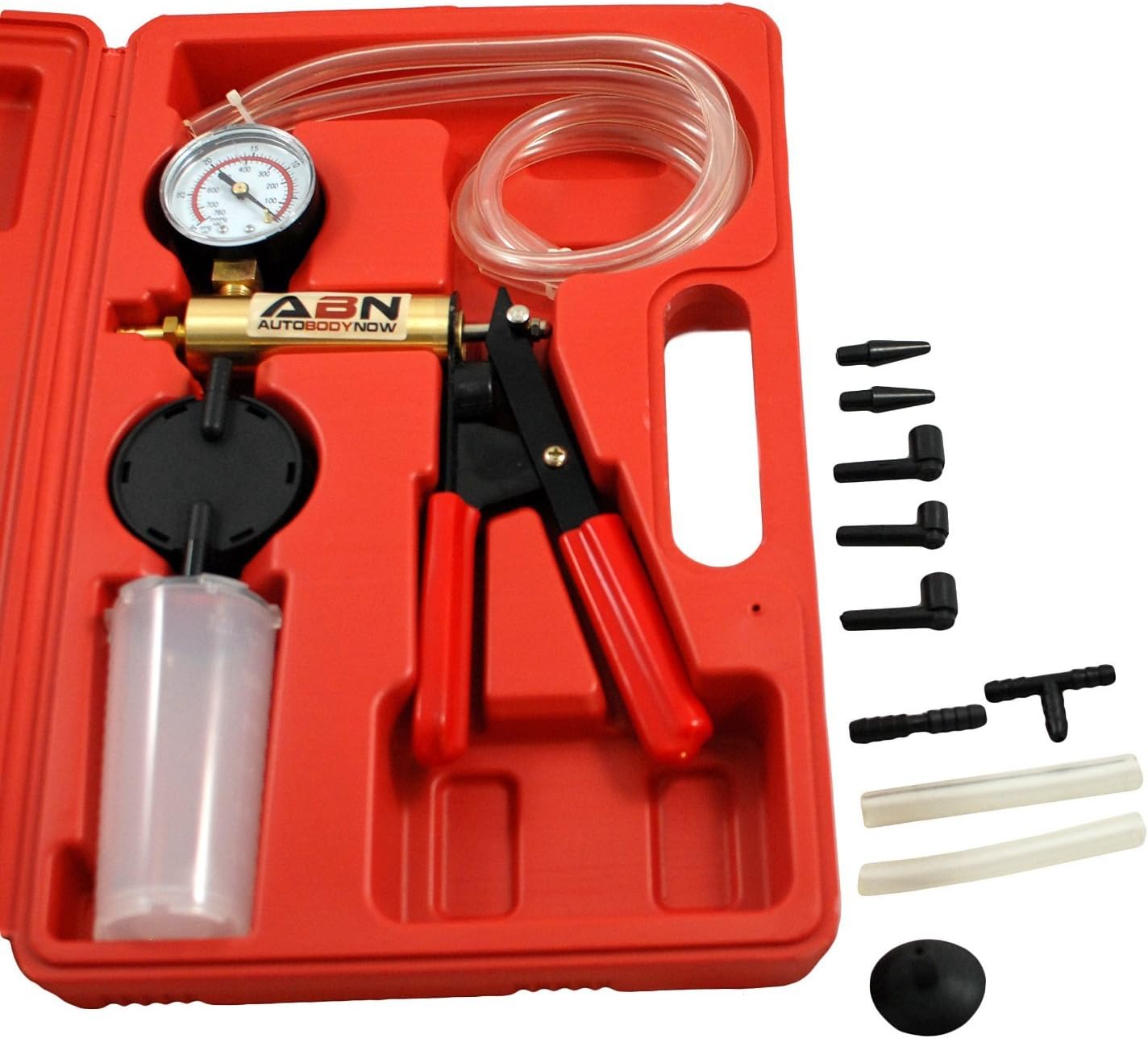 ABN Hand Held Brake Bleeder Kit BMC Universal Vacuum Pump & Brake Bleeding Tester Set for Auto Service & Food Canning