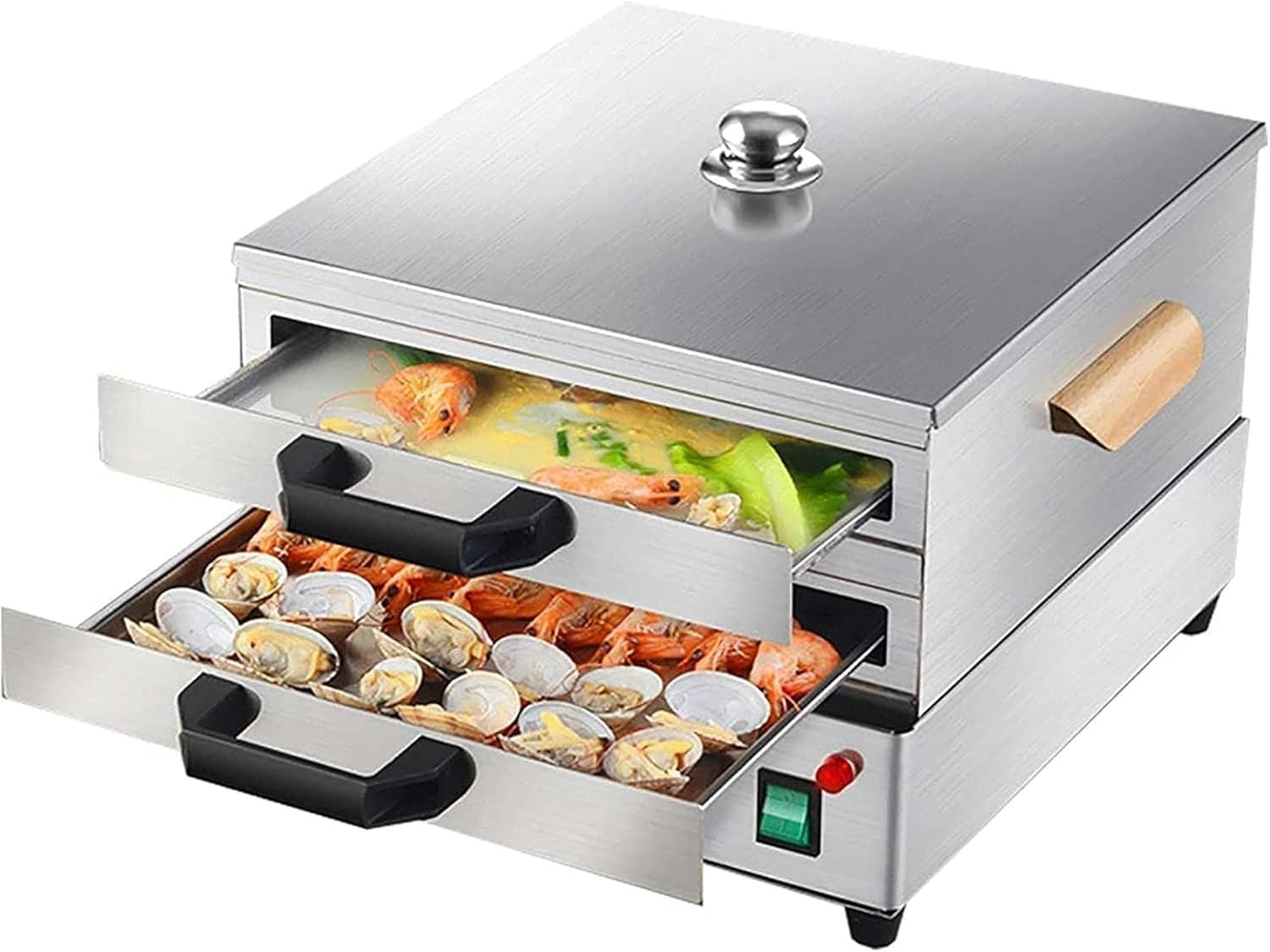 Multifunction Cooking Machine, Rice Noodle Rolls Steamer, Kitchen Stainless Steel Steam Tray for Commercial Or Home Use
