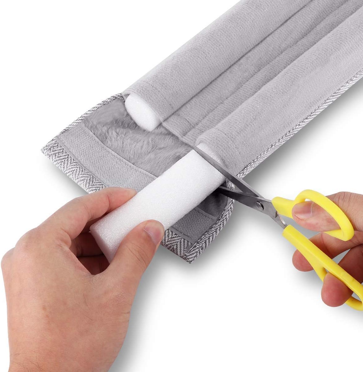 BAINING 42 inch Twin Door Draft Stopper, Double Side Under Door Bottom Guard Seal Strip Noise Blocker Suitable for 36-42 inches Interior Doors, Machine Washable, Gray
