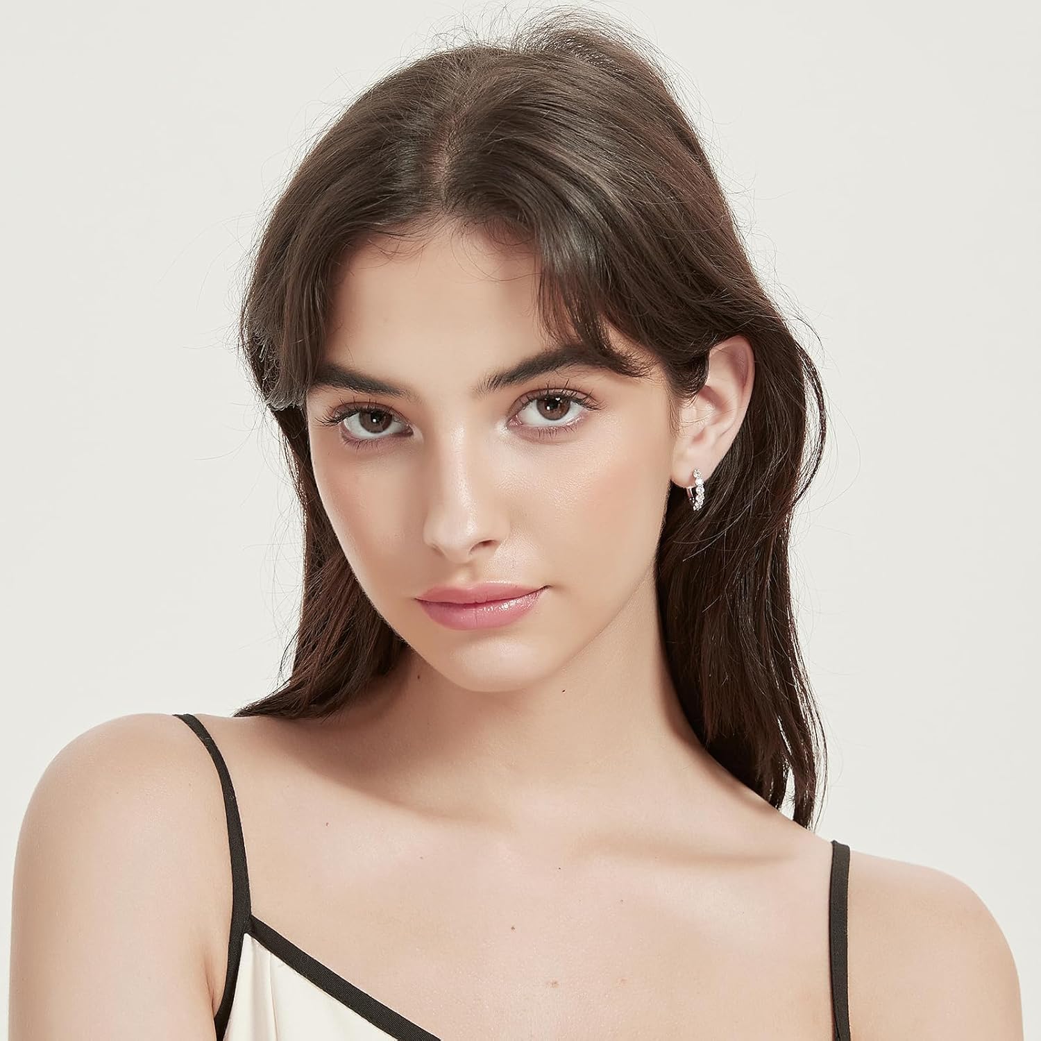 Moissanite Earrings for Women - D Color VVS1 Huggie Earrings White Gold Plated Sterling Silver Hoop Earrings for Women Gifts - Image 4