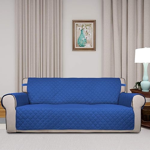 Miniatura 2 de PureFit - Funda de sofá acolchada reversible, resistente al agua, funda lavable con correas antideslizantes y elásticas para niños, perros, mascotas