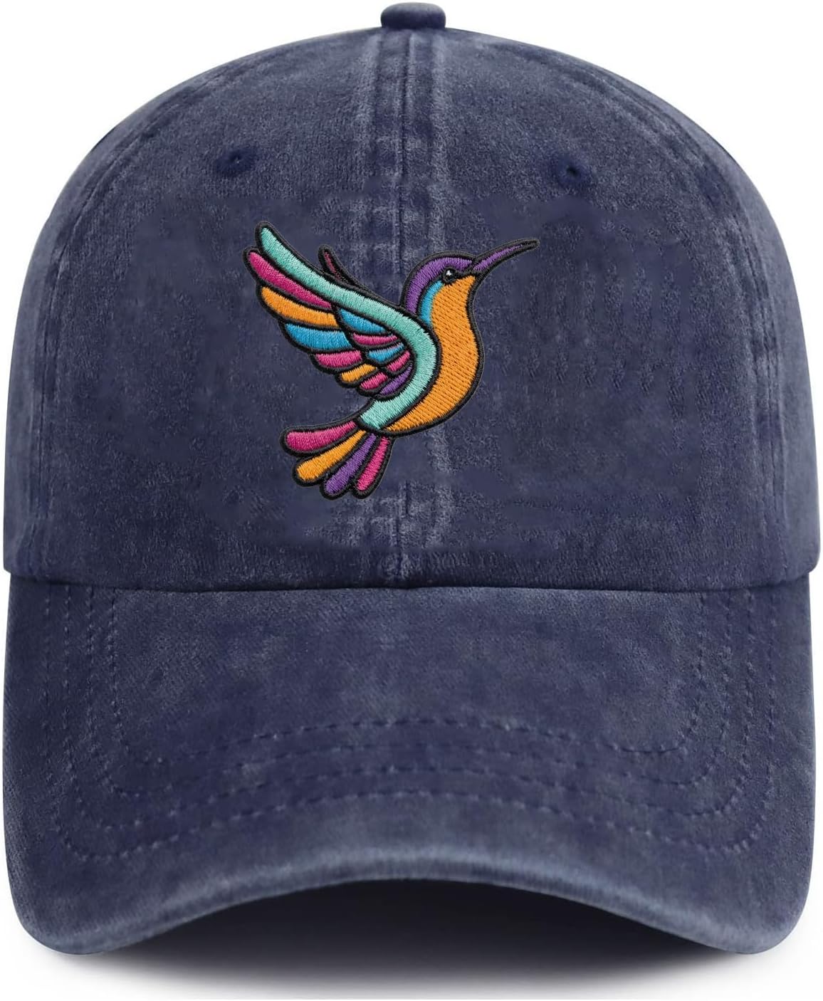 Hummingbird Baseball Cap for Women Men – Vintage Embroidered Bird Denim Hat Adjustable Cotton Dad Cap Gift for Bird Lovers