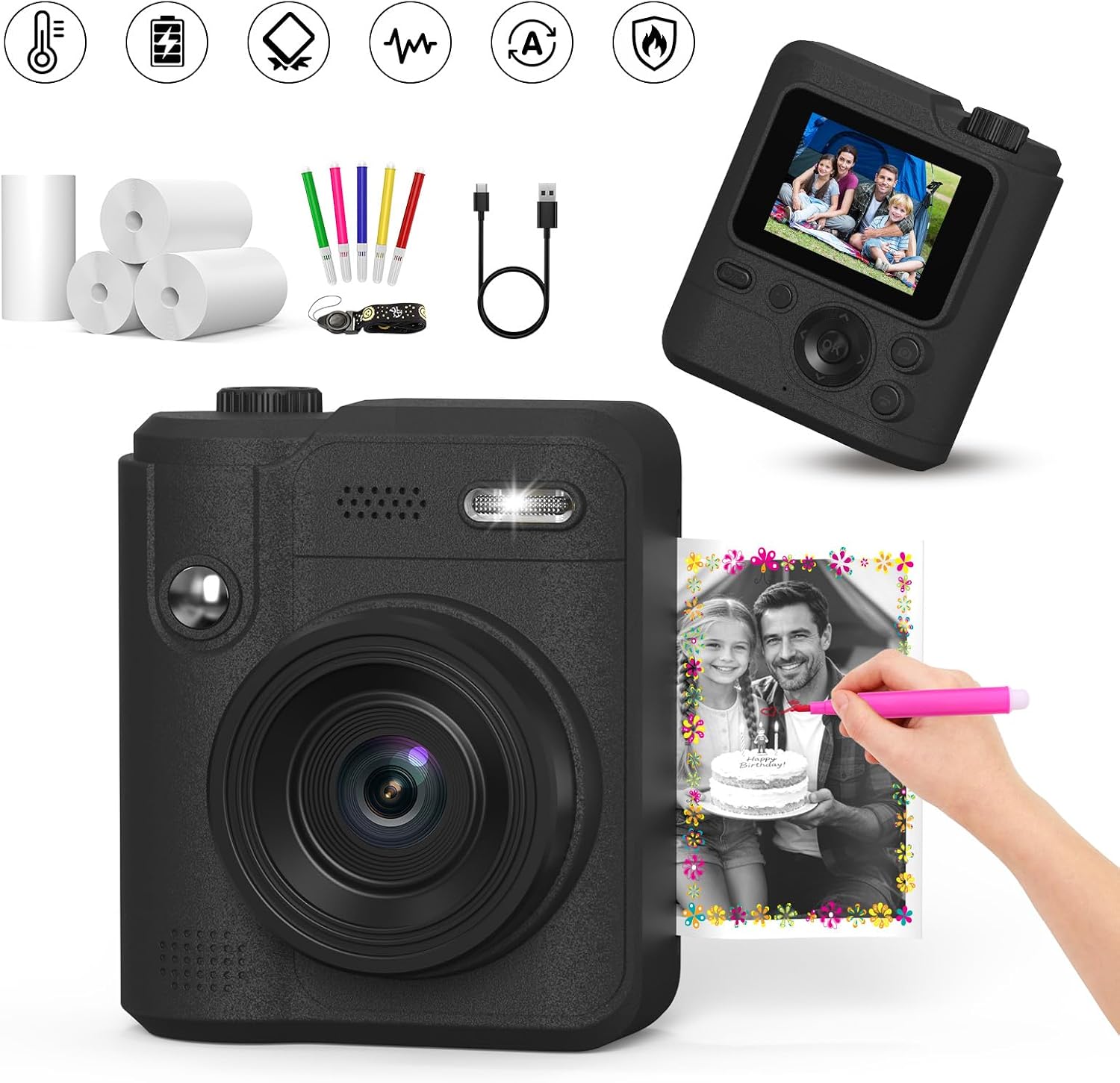 Gofunly Kids Camera Instant Print: Birthday Gifts for Age 4-10 Girls Boys