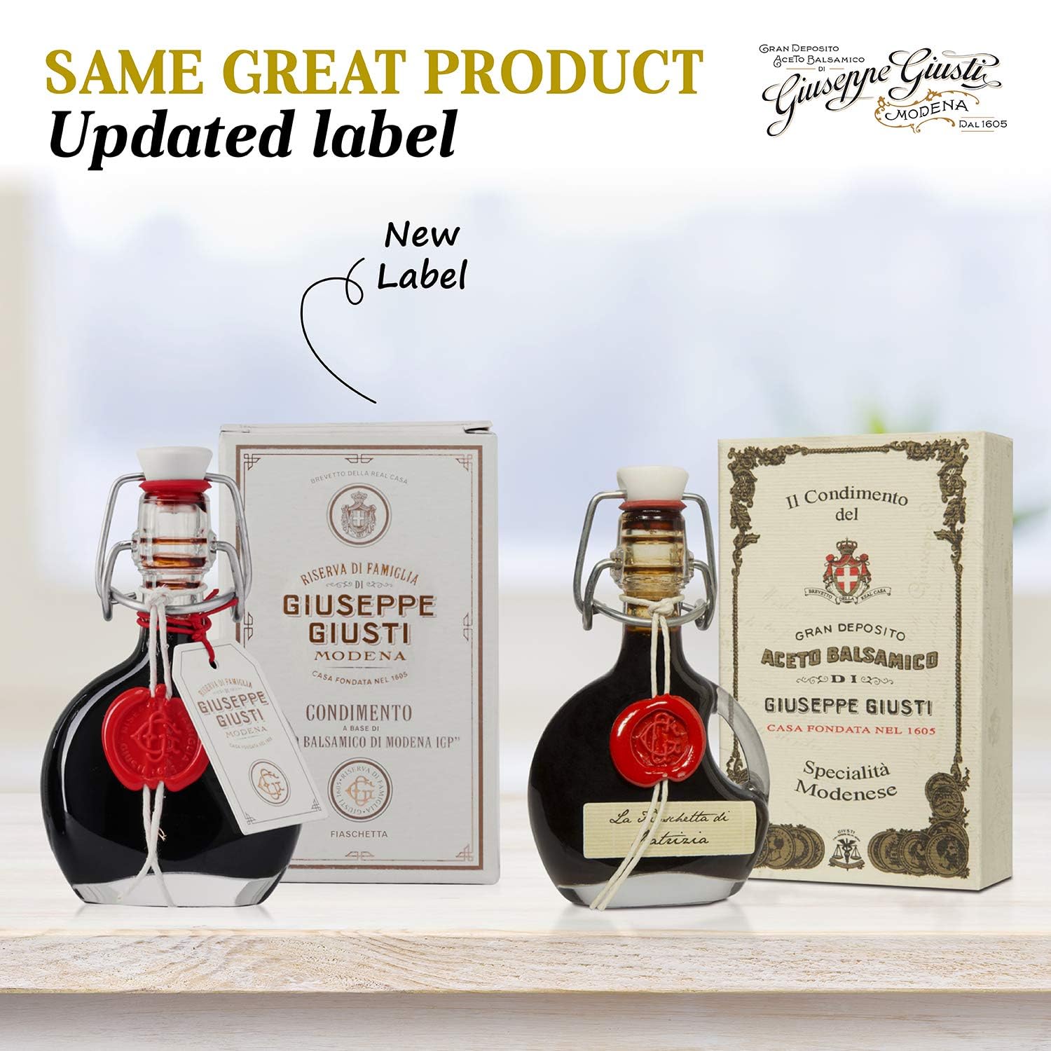 Giusti Family Reserve Balsamic Vinegar-Based Condiment - Premium Italian Condiment Based on Aceto Balsamico di Modena, Rich Flavor for Salads, Marinades & Drizzling, Made in Italy - 1.4 fl oz