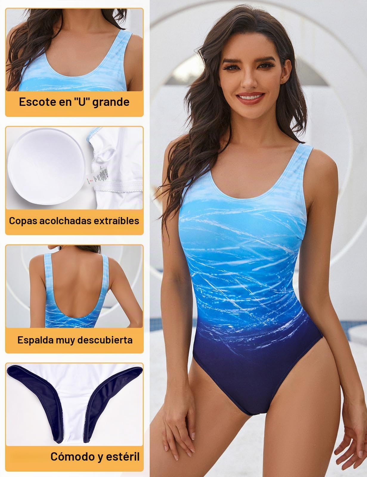 heekpek Bañadores Mujer Trajes de Baño Una Pieza Bañador Reductores Traje Baño Deportivo Bikini con Relleno Bañador Natacion Halter Verano Trikini Cintura Alta