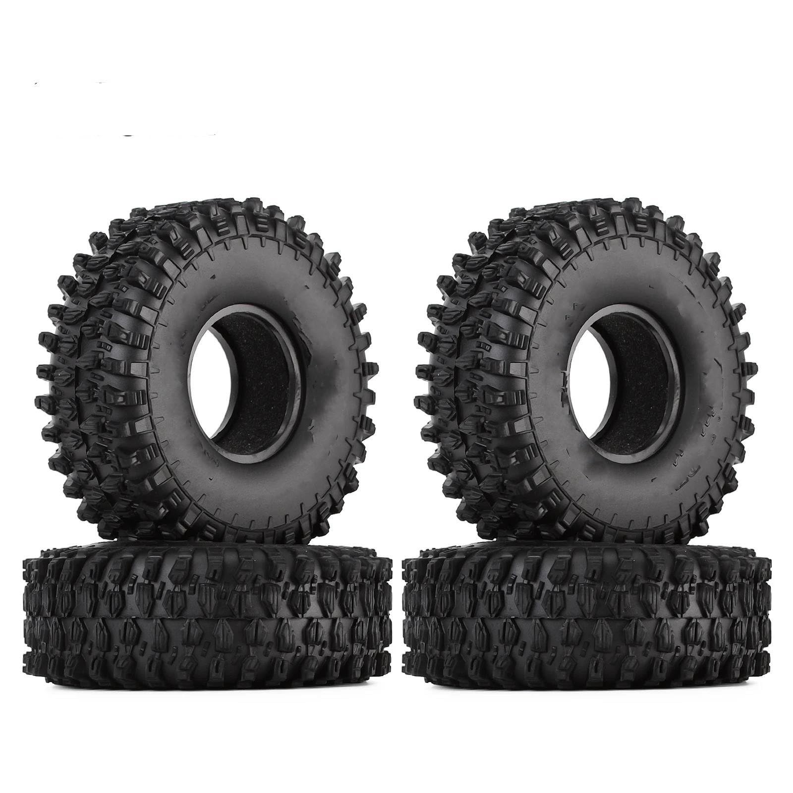 Neumáticos RC para Axial para SCX10 90046 AXI03007 TRX4 para Redcat Gen8 1:10 Coche Trepador De Control Remoto 4 Uds 120MM 1,9 "neumáticos Goma