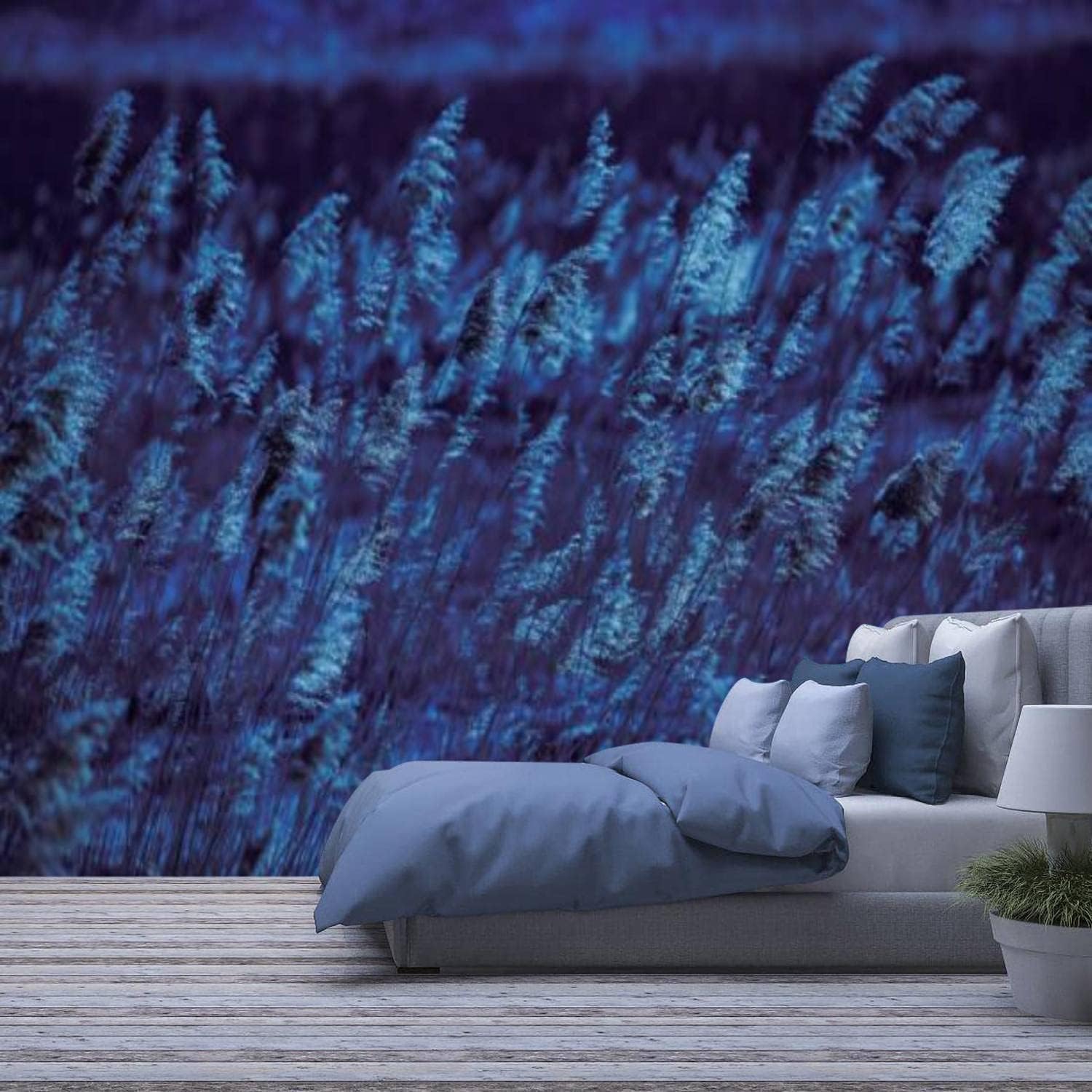 Peinture murale auto-adhésive 3D paysage végétal pour masquer les murs