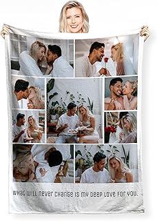 Custom Blanket, Personalized Throw Blanket, Baby Blankets for Girls Boys with 1-9 Photos Collage, Birthday for Dad, Mom, Kids, Dogs, Friends or Couplesï¼ˆ9 Photosï¼‰