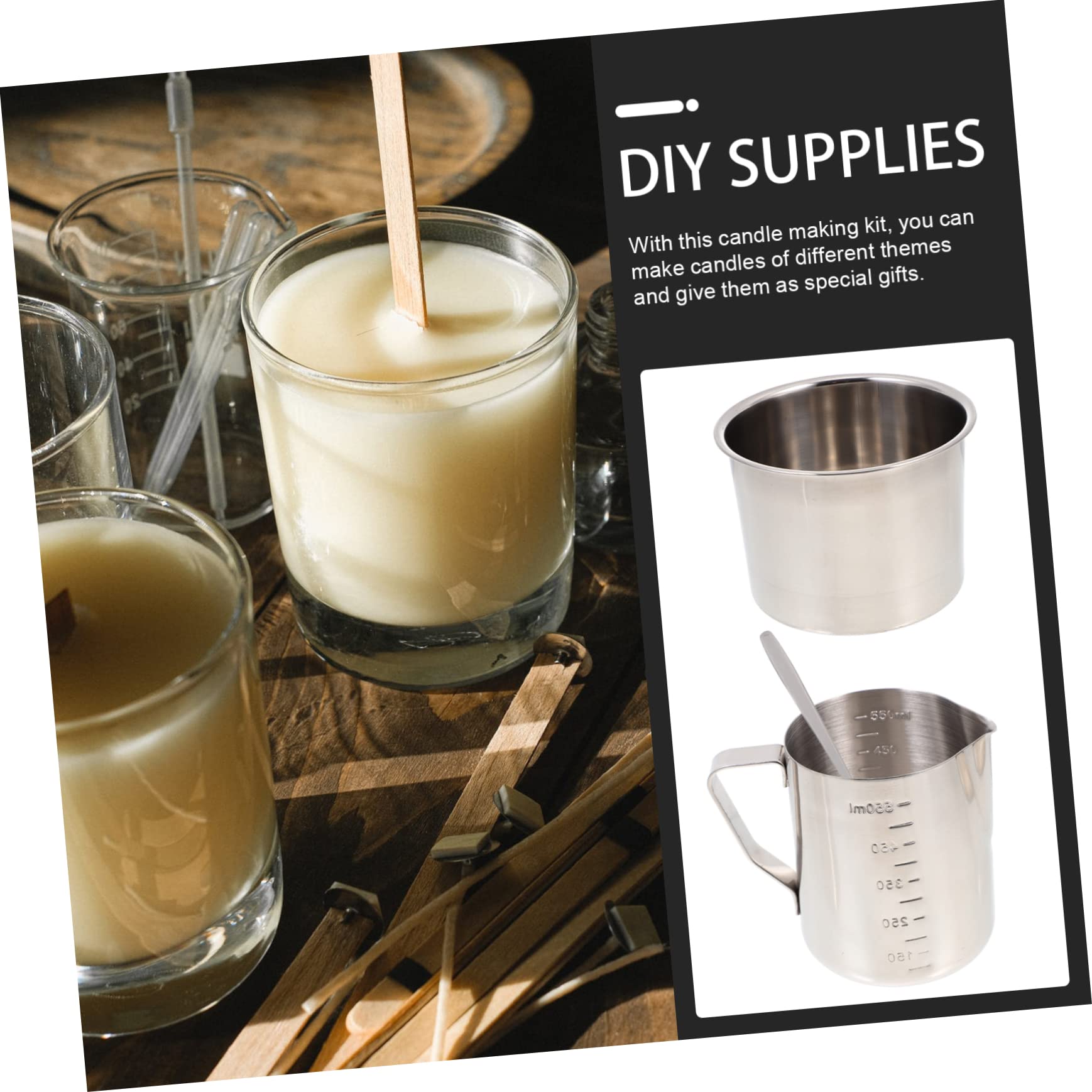 TEHAUX Kit para Hacer Velas Caseras Accesorios Creativos y Detalles Delicados Materiales de Acero Inoxidable Fácil de Limpiar y Procesado Finamente para Aromaterapia