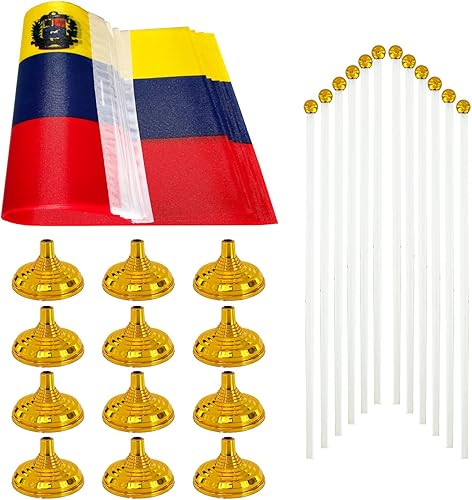 Miniatura 142 de WXTWK Paquete de 12 banderas argentinas de escritorio con base de soporte, decoración de celebración para eventos y eventos