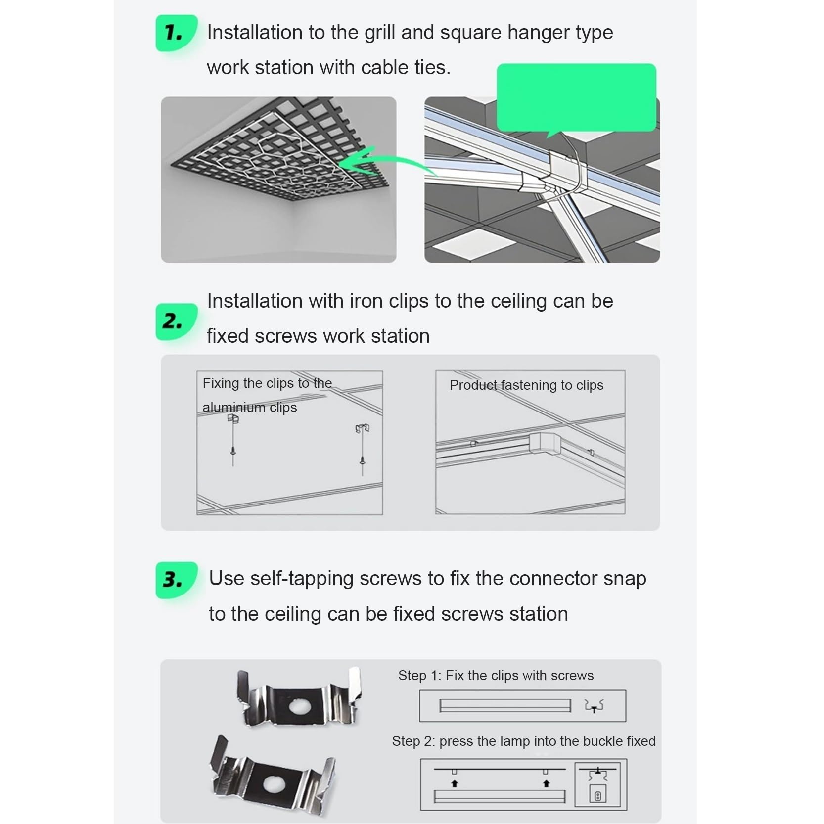 Panneaux LED hexagonaux à 5 ou 14 modules, grand format, 168 W ou 672 W, 6500 K, ultra-lumineux, for garage, atelier, entrepôt, detailing auto, bureau. Installation facile.(5 HEX)