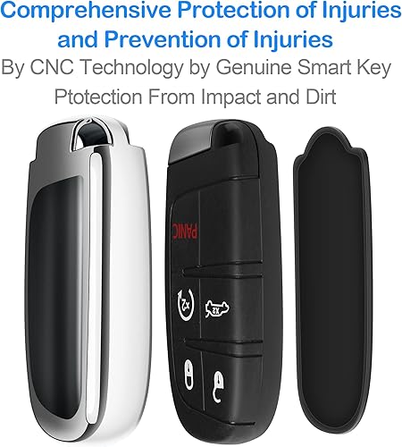 Miniatura 4 de Autophone Compatible con funda para llavero Jeep con llavero de cuero, funda de protección de TPU suave para llave inteligente Dodge Charger