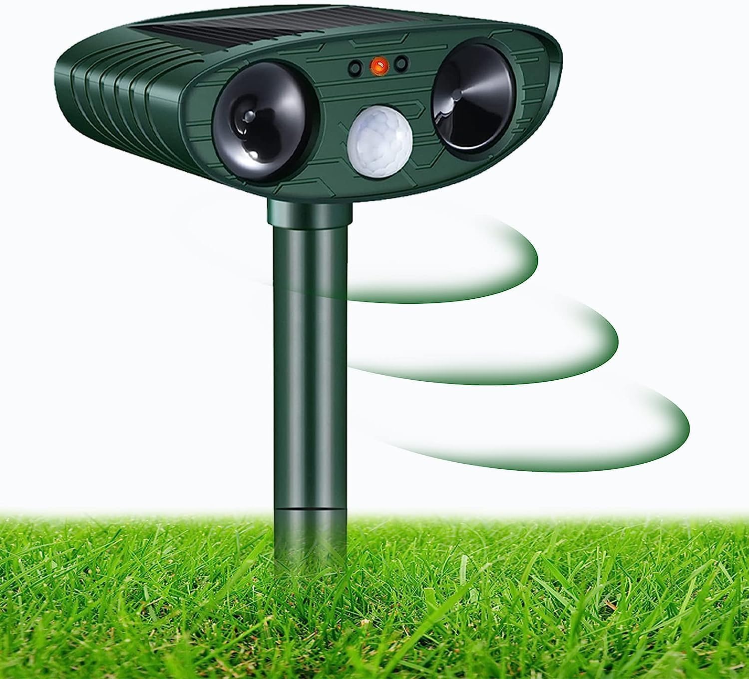 Ultrasonic Animal Repellent,Solar Powered Animal Scarer Repellent Cat Deterrents for Gardens with PIR Motion Sensor, Waterproof Animal Deterrent Pest Repeller for Cats, Dogs, Wild Animals