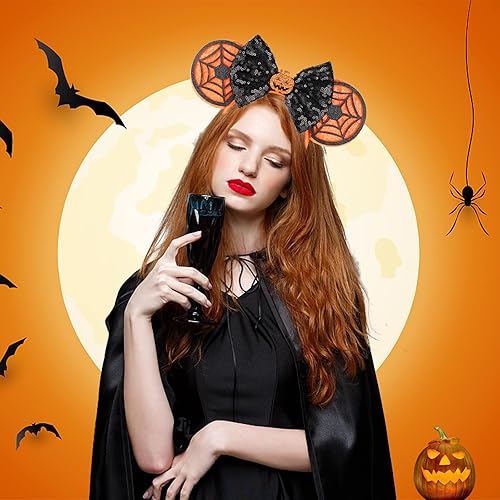 Miniatura 6 de FANYITY Orejas de ratón, diadema de lentejuelas con orejas de ratón para niños, niñas y mujeres, Halloween y viaje de Disney (ZZW)