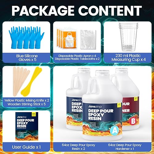 Miniatura 6 de Kit de resina epoxi de vertido profundo de 1.5 galones (21), resina epoxi súper transparente resistente a altas temperaturas de 2 a 4 pulgadas con