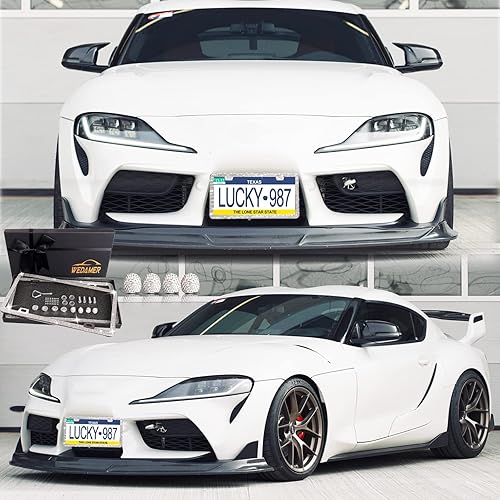 Miniatura 5 de WEDAMER Marco de matrícula para mujer (2 unidades, caja de regalo) marco de placa de matrícula brillante de diamantes brillantes, marco de placa de