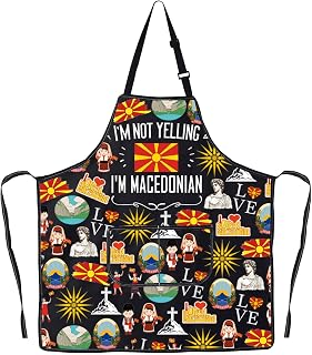 G2TUP Macedonian Aprons Macedonia Gift Macedonian Sun Flag Apron Balkan Apron I'm Not Yelling I'm Macedonian Gifts