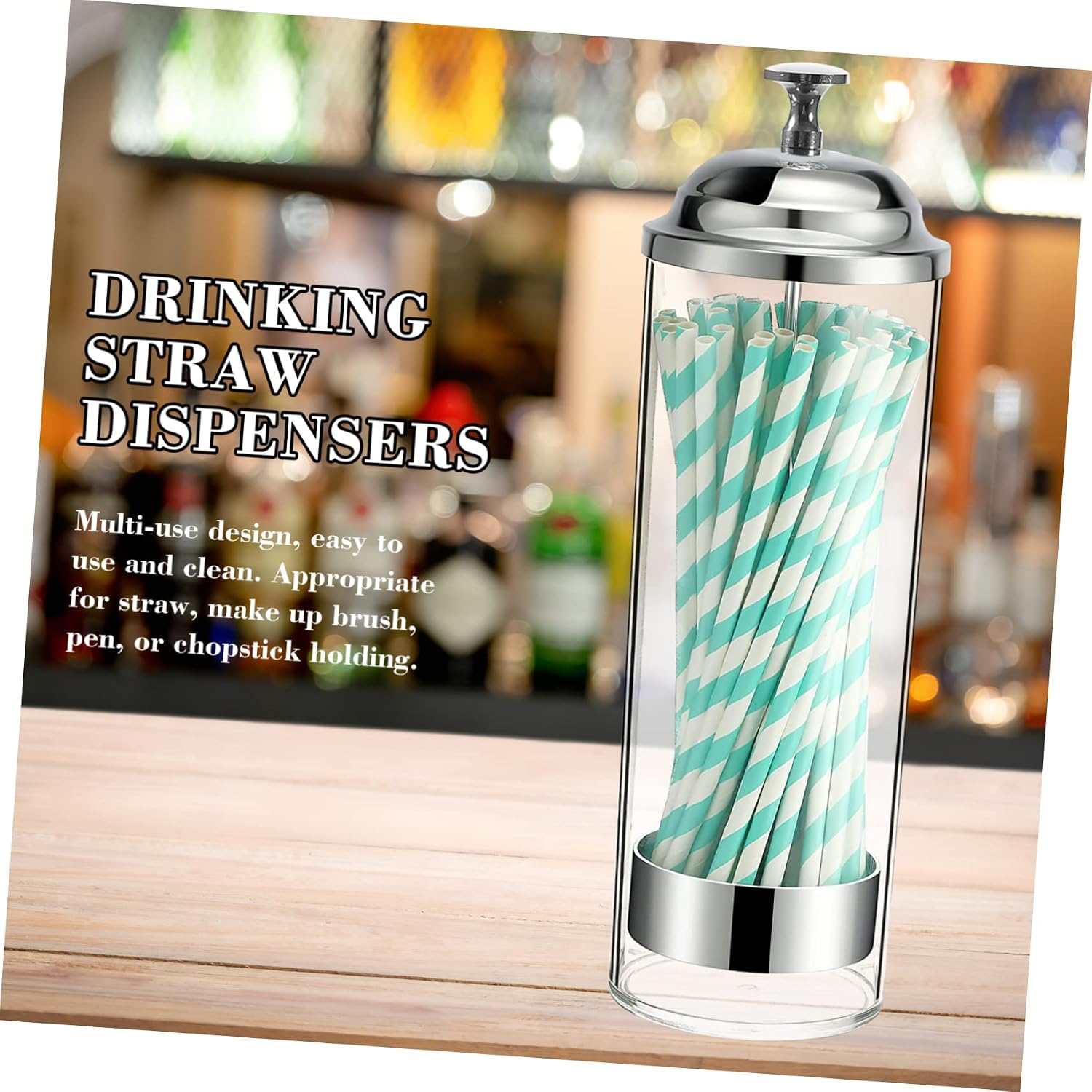Home Storage Bucket Straw Holder Dispenser for Brushes and Straws