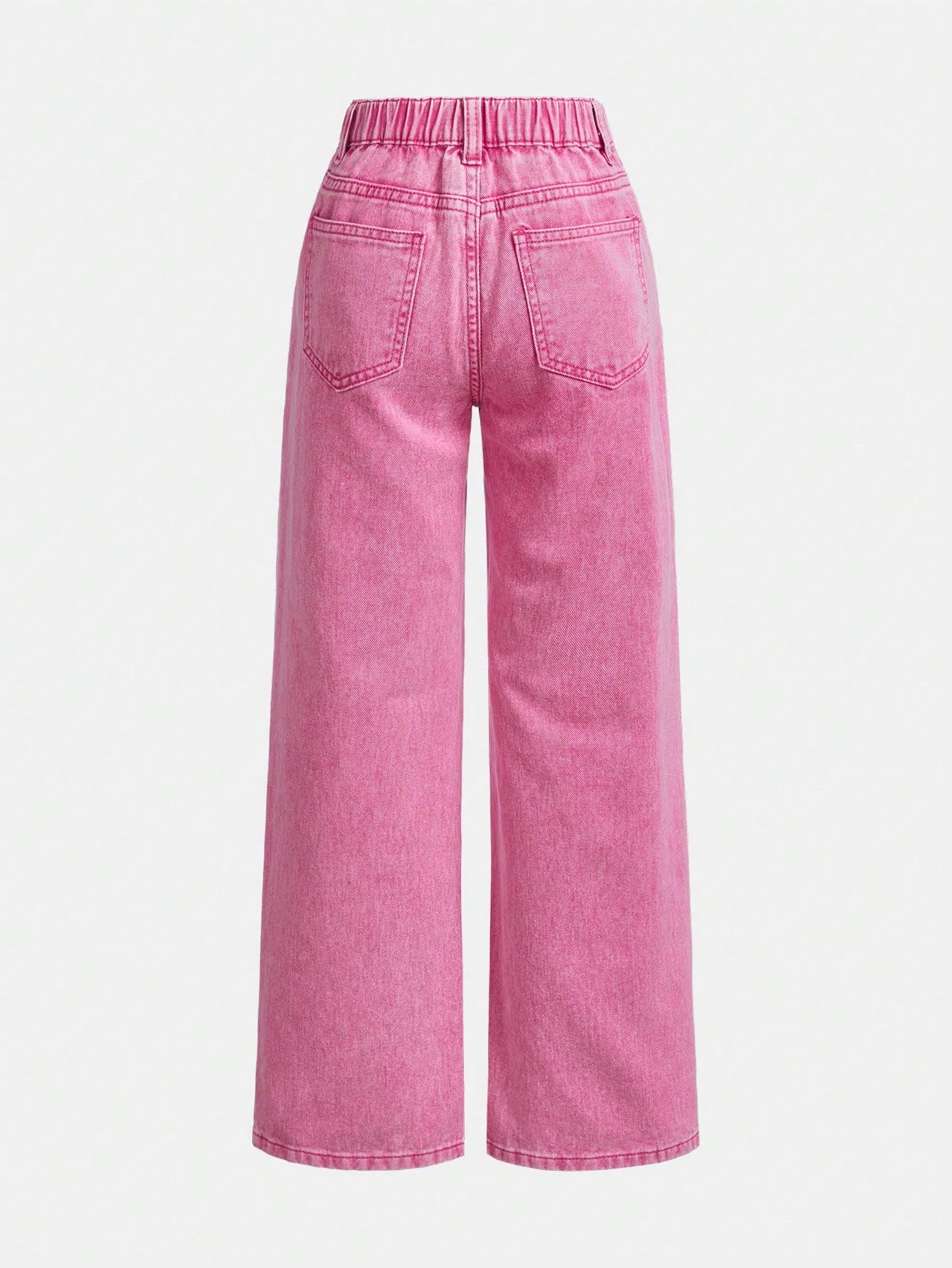 Floerns Mädchen Jeans mit elastischem Bund, gerades Bein, gerades Bein, Used-Look