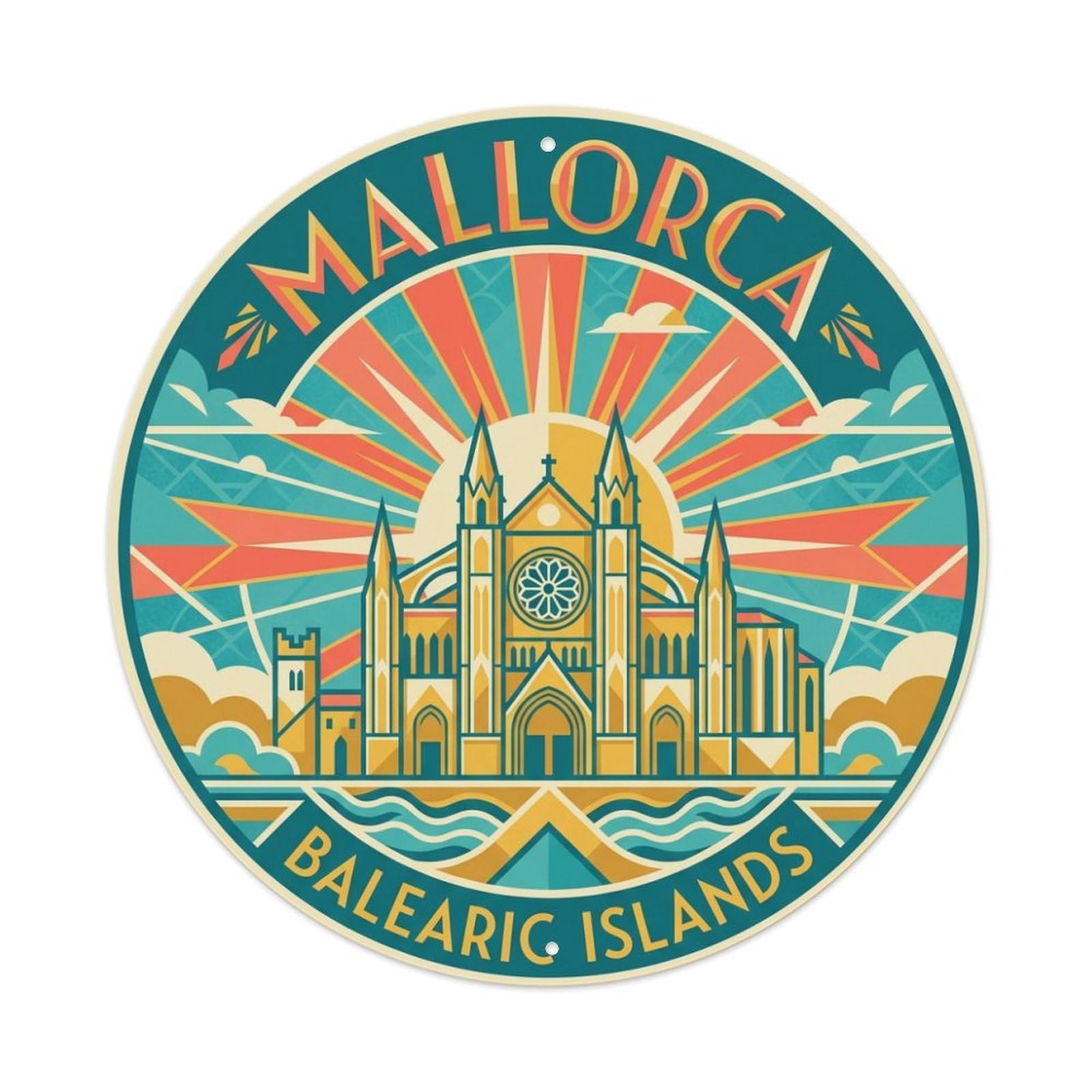 Tgrcjimh Style Metal Tin Sign Vintage Travel Mallorca Spain City
